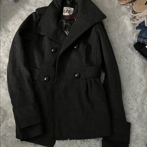Hydraulic Charcoal Peacoat for Men